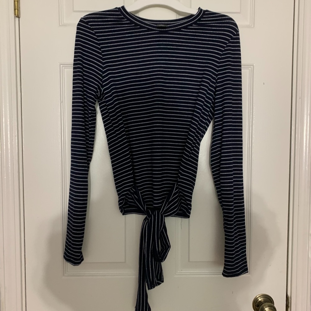 Blue and white striped shirt